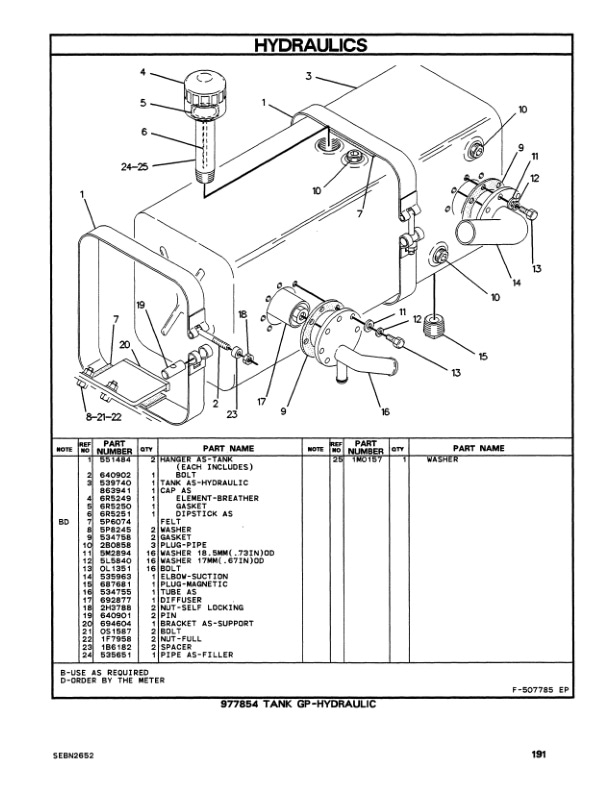 Caterpillar V165B, V180B, V200B Lift Trucks Parts Manual SEBN2652-01-3