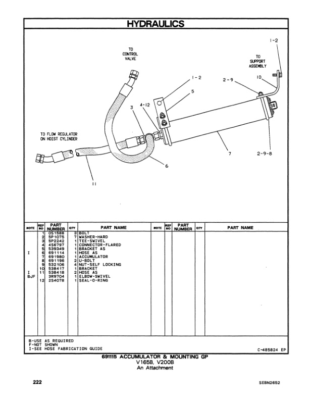 Caterpillar V165B, V180B, V200B Lift Trucks Parts Manual SEBN2652-01-4