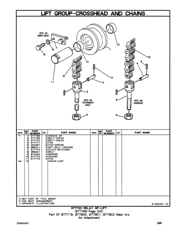 Caterpillar V165B, V180B, V200B Lift Trucks Parts Manual SEBN2652-01-5
