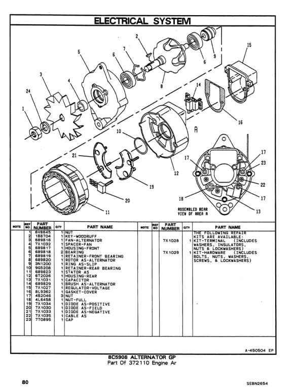Caterpillar V250B, V300B, V330B Lift Trucks Parts Manual SEBN2654-01-3