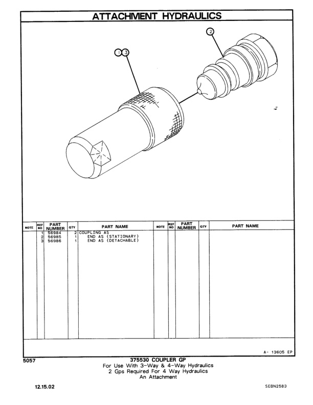 Caterpillar V25D, V30D, V35D, VC40D Lift Trucks Parts Manual SEBN2583-4