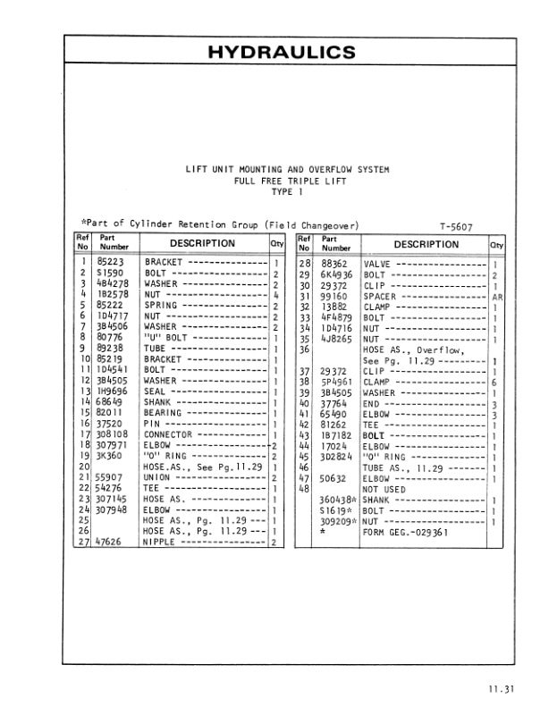 Caterpillar V30B, V35B, V40B, V45B, V50B Lift Trucks Parts Manual UEC0417S-5