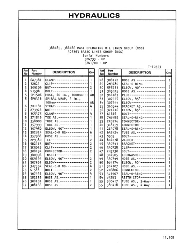 Caterpillar V30B, V40B, V50B Lift Truck Parts Book HEBN2526-3