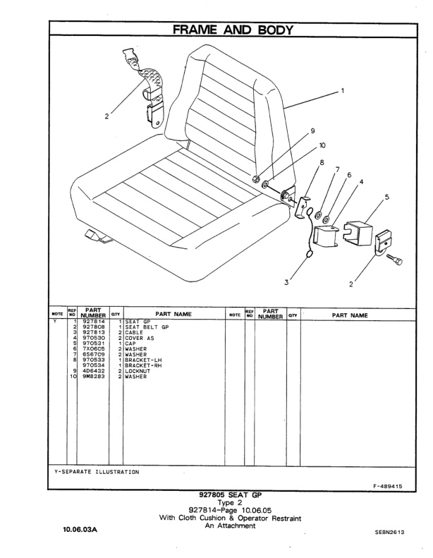 Caterpillar V40D, V50D, VC60D Lift Trucks Parts Manual SEBN2613-02-2