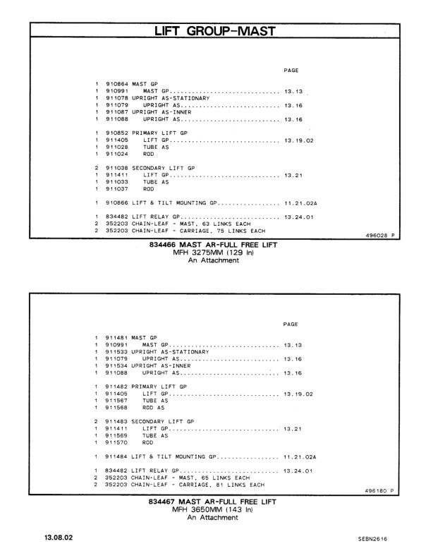 Caterpillar V40DSA, V50DSA, VC60DSA Lift Trucks Parts Manual SEBN2616-04 4 Caterpillar V40DSA, V50DSA, VC60DSA Lift Trucks Parts Manual SEBN2616-04-4
