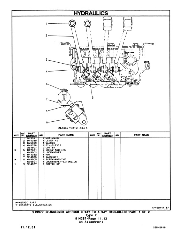 Caterpillar V40DSA, V50DSA, VC60DSA Lift Trucks Parts Manual SEBN2618-04-3