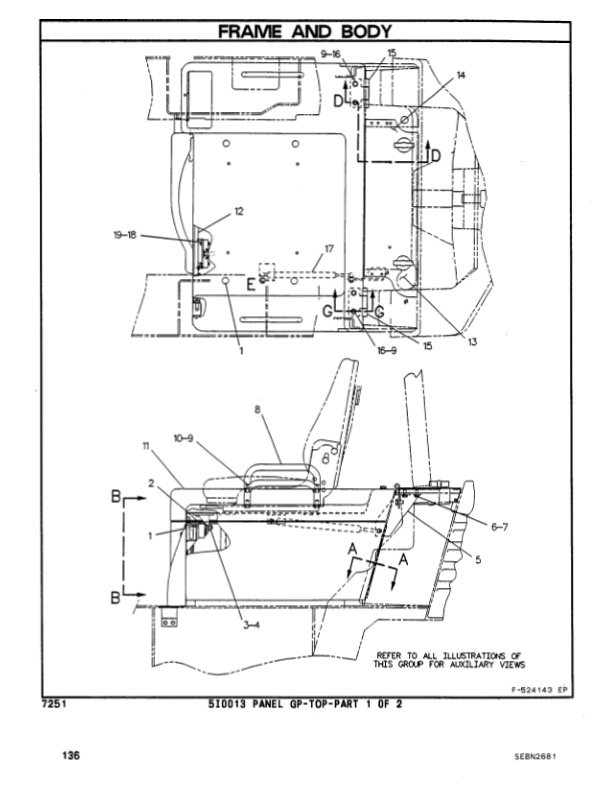 Caterpillar V40E, V50E VC60E Lift Trucks Parts Manual SEBN2681-2