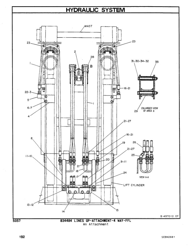 Caterpillar V40E, V50E VC60E Lift Trucks Parts Manual SEBN2681-3