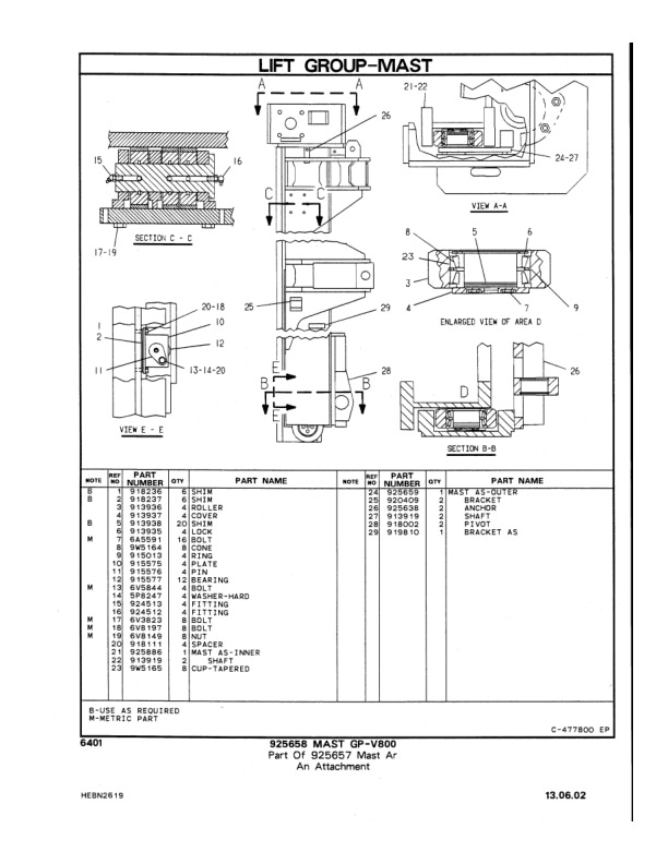 Caterpillar V700, V800 Lift Truck Parts Manual HEBN2619-03 4 Caterpillar V700, V800 Lift Truck Parts Manual HEBN2619-03-4