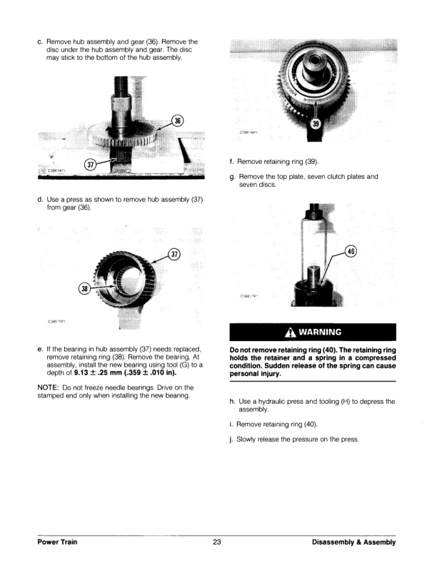 Caterpillar V70F to VC110F Lift Trucks Power Train Disassembly and Assembly SENB8444 2 Caterpillar V70F to VC110F Lift Trucks Power Train Disassembly and Assembly SENB8444-2
