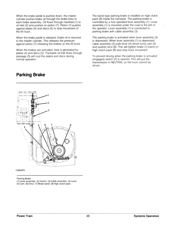 Caterpillar V70F to VC110F Lift Trucks Power Train Specifications Systems Operation Testing and Adjusting SENB8443-01-3