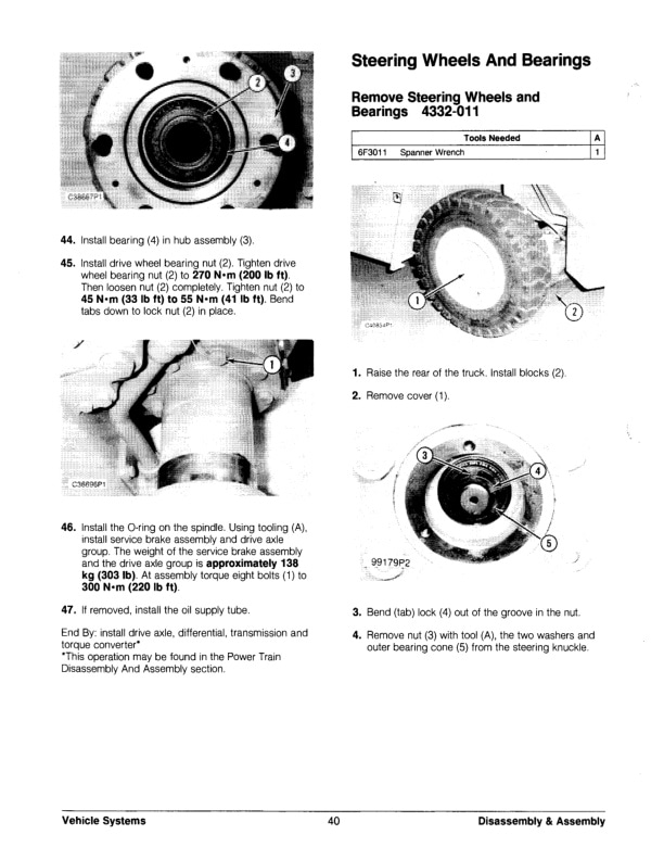 Caterpillar V70F to VC110F Lift Trucks Vehicle Systems Disassembly and Assembly SENB8446-5