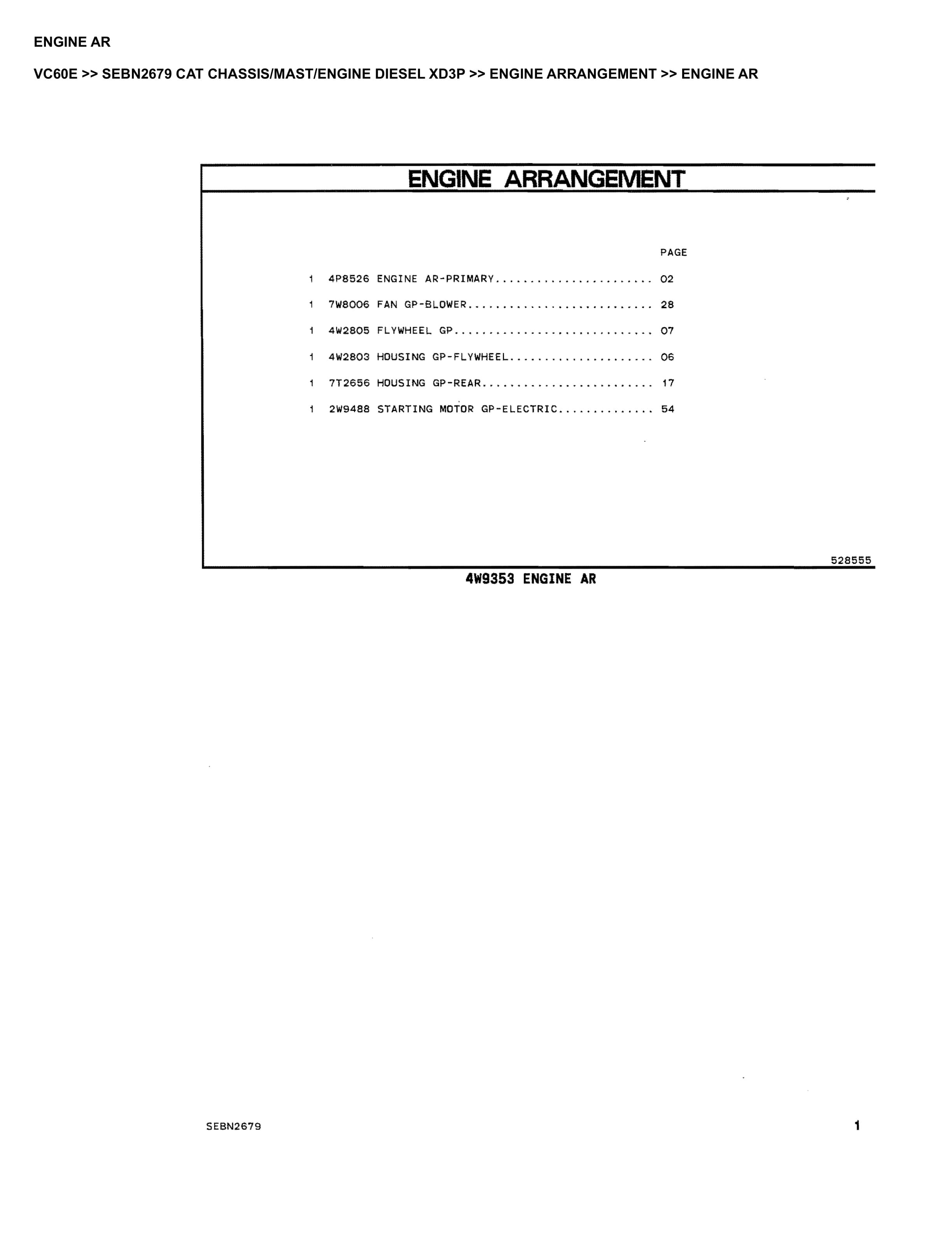Caterpillar VC60E Parts Manual SEBN2679