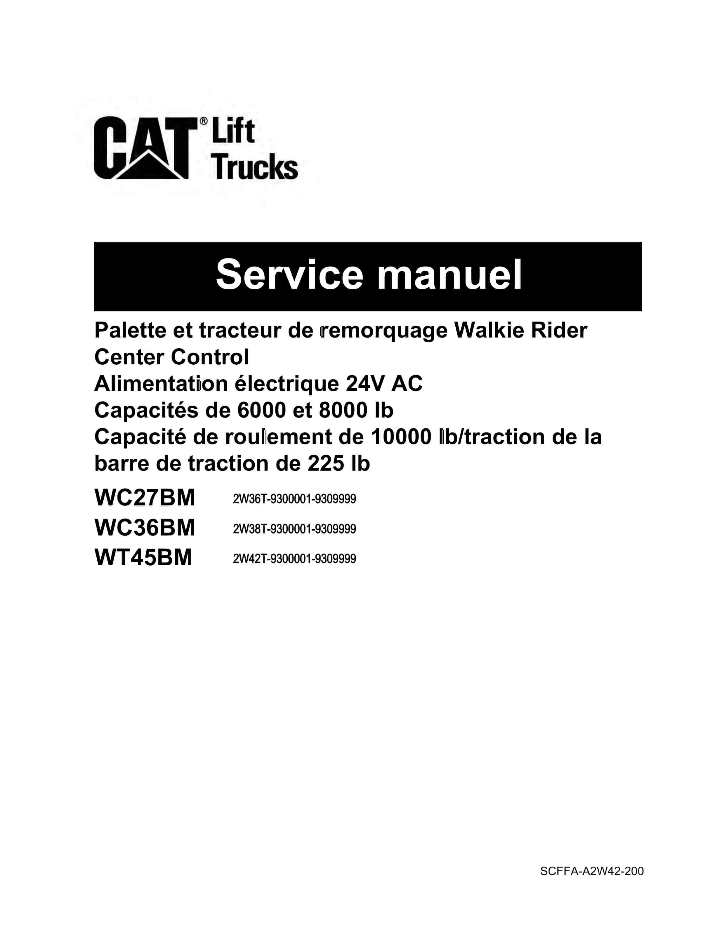 Caterpillar WC27BM, WC36BM, WT45BM Service Manual SCFFA-A2W42-200 FR