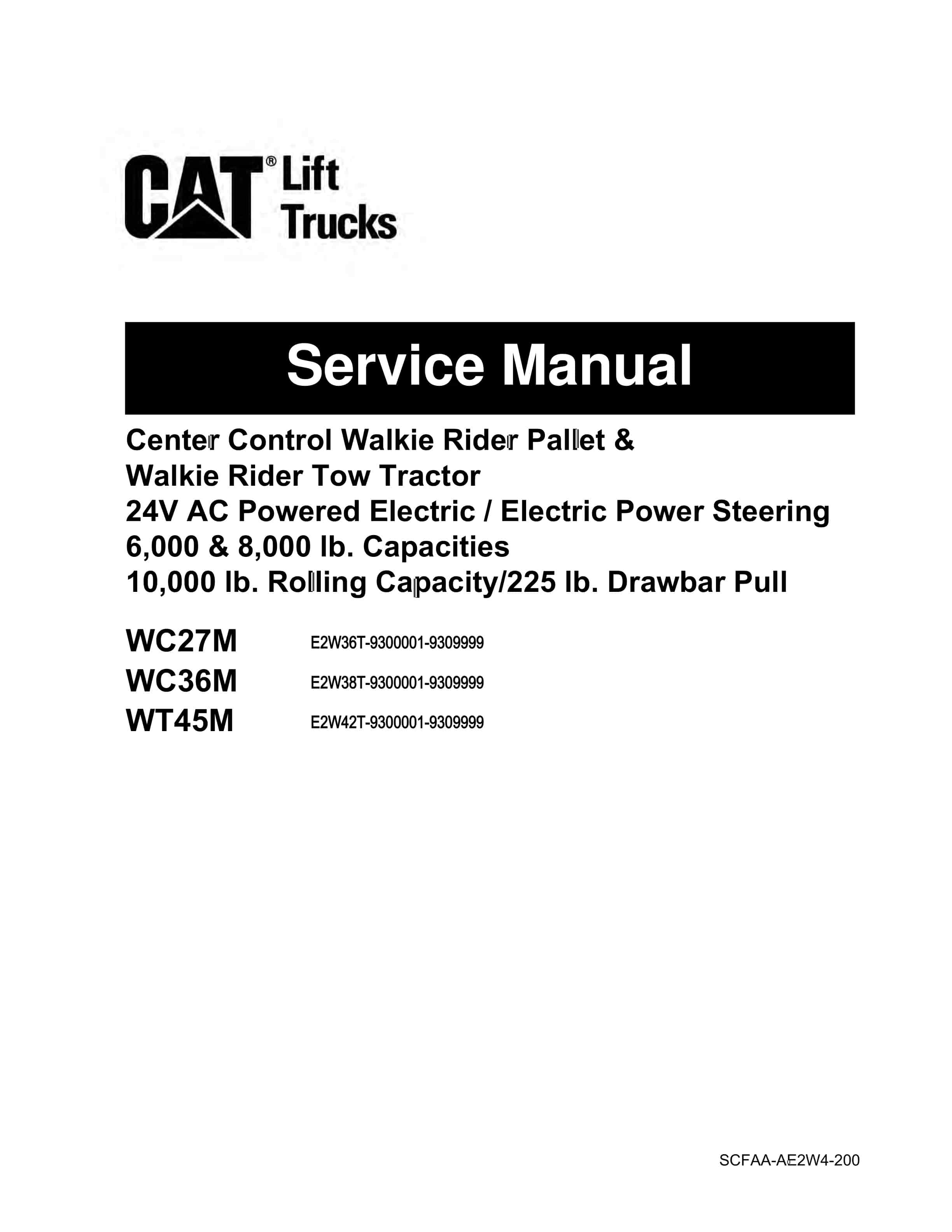 Caterpillar WC27M, WC36M, WT45M Service Manual SCFAA-AE2W4-200