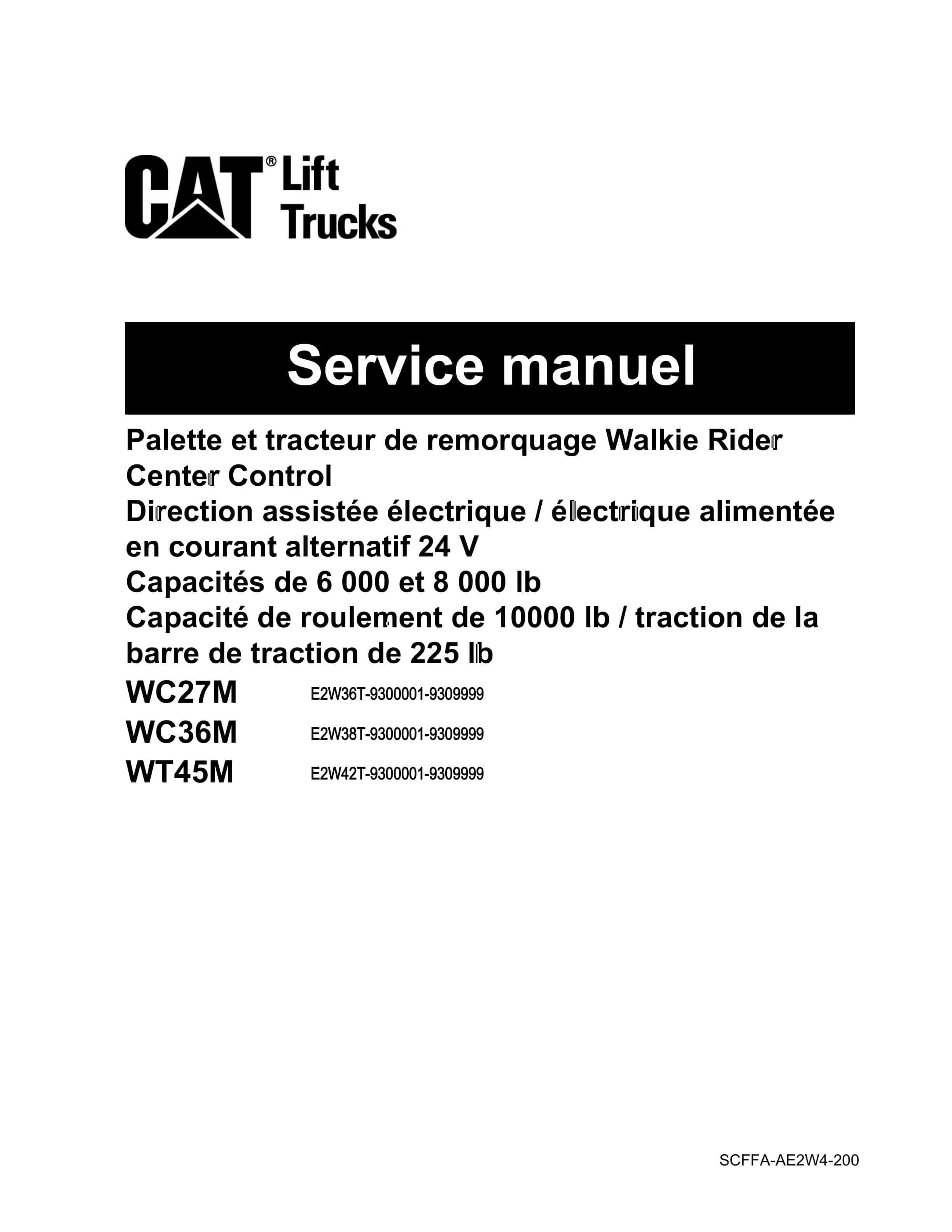 Caterpillar WC27M, WC36M, WT45M Service Manual SCFFA-AE2W4-200 FR