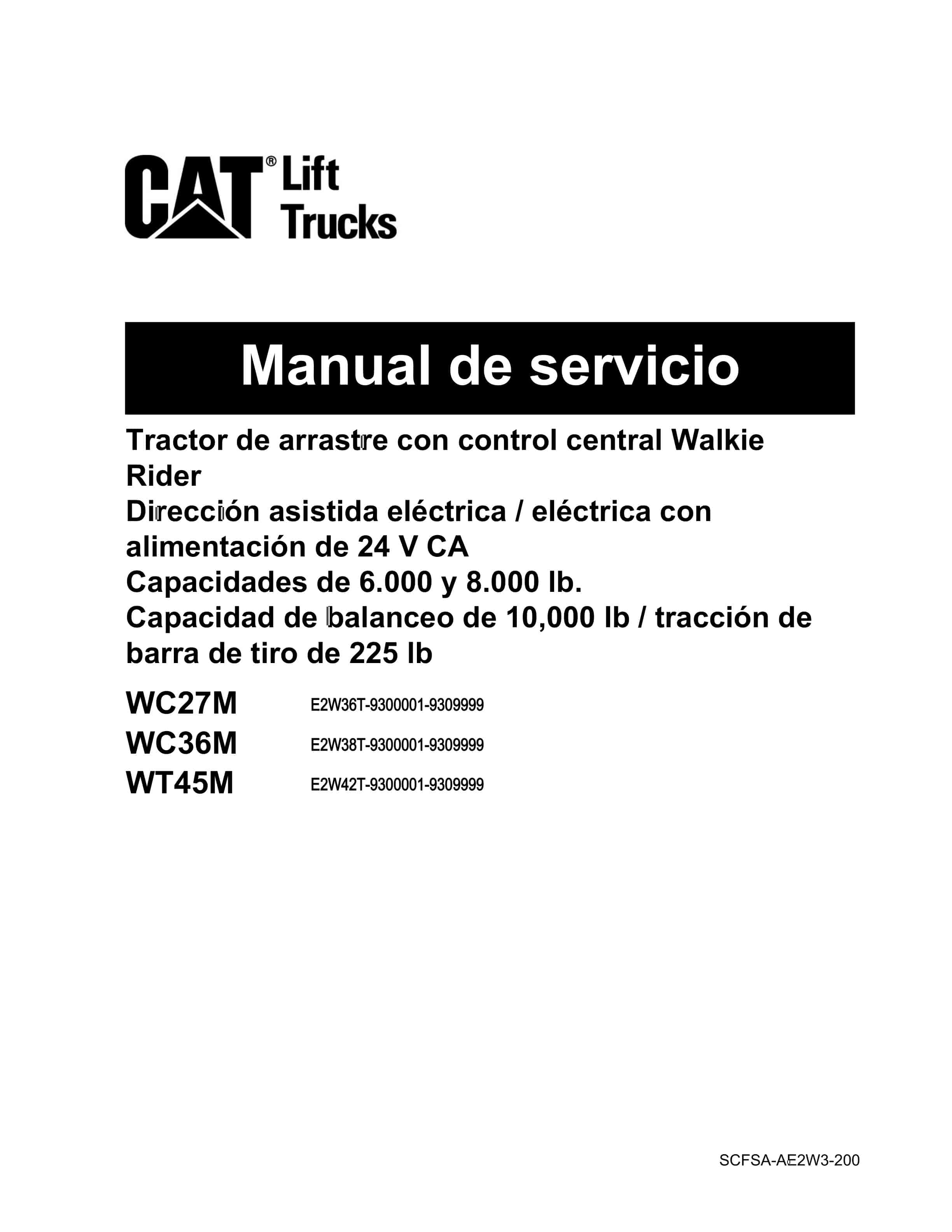 Caterpillar WC27M, WC36M, WT45M Service Manual SCFSA-AE2W3-200 ES