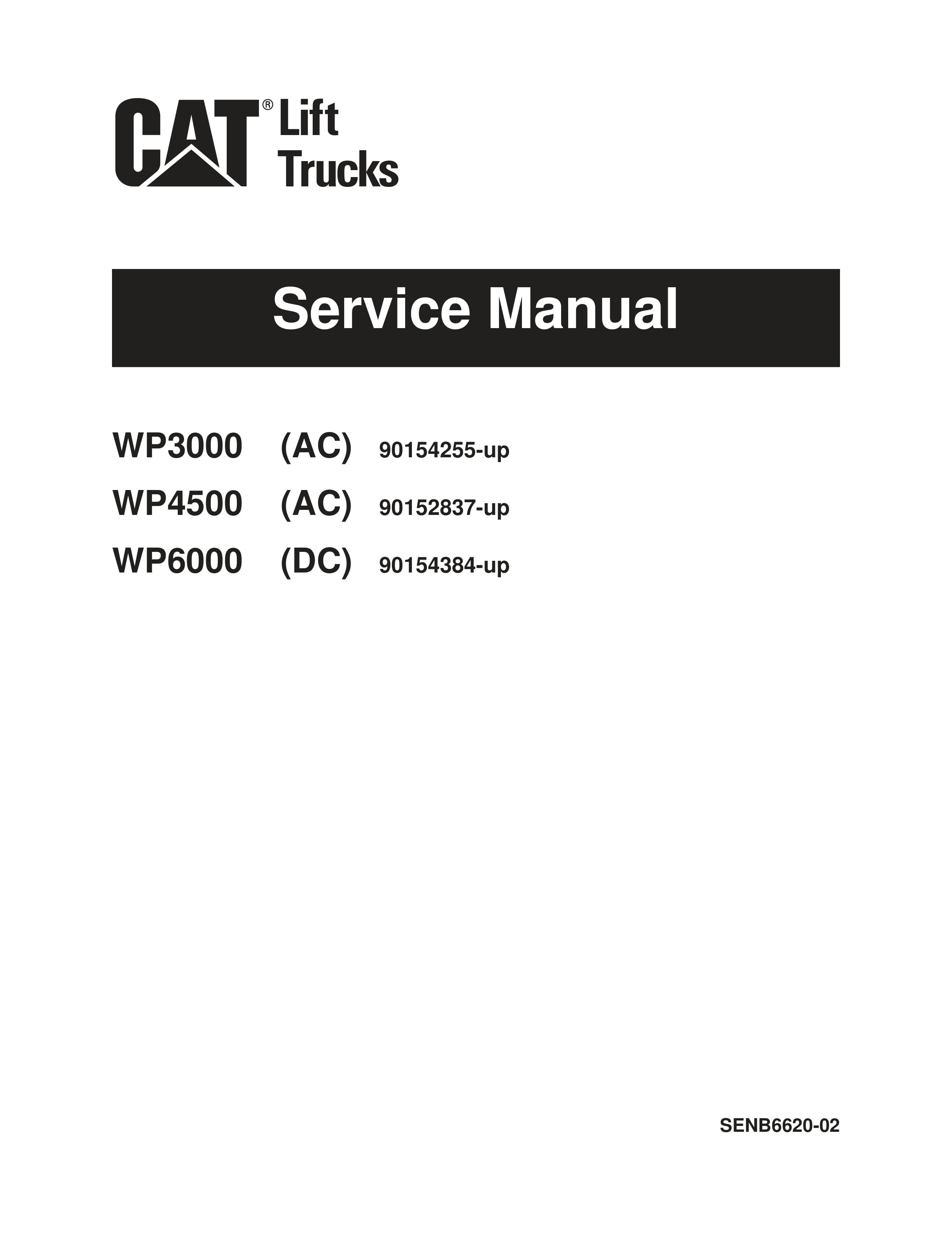 Caterpillar WP3000(AC), WP4500(AC), WP6000(DC) Service Manual SENB6620-02