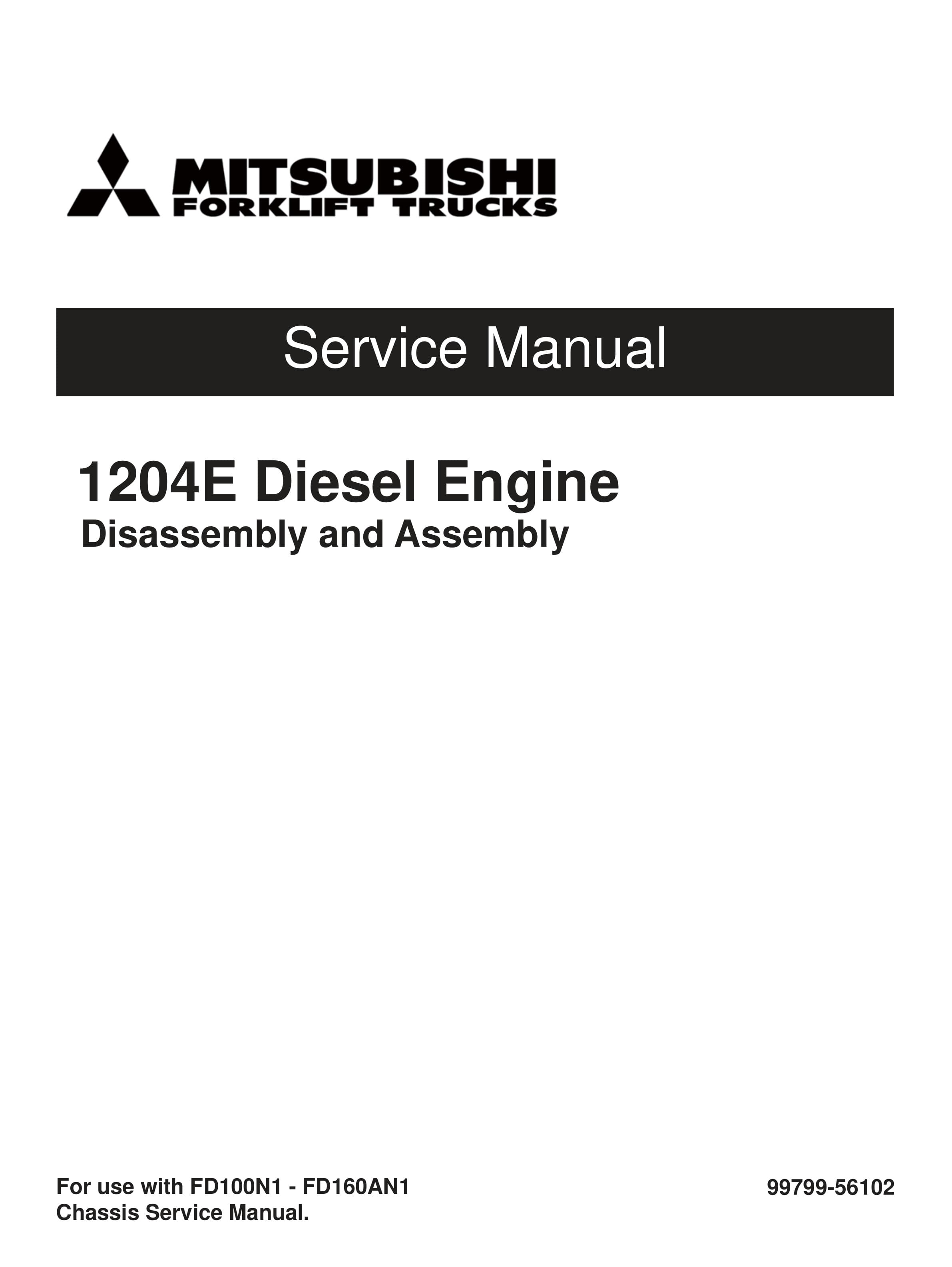 Mitsubishi 1204E Diesel Engine Disassembly and Assembly Service Manual 99799-56102