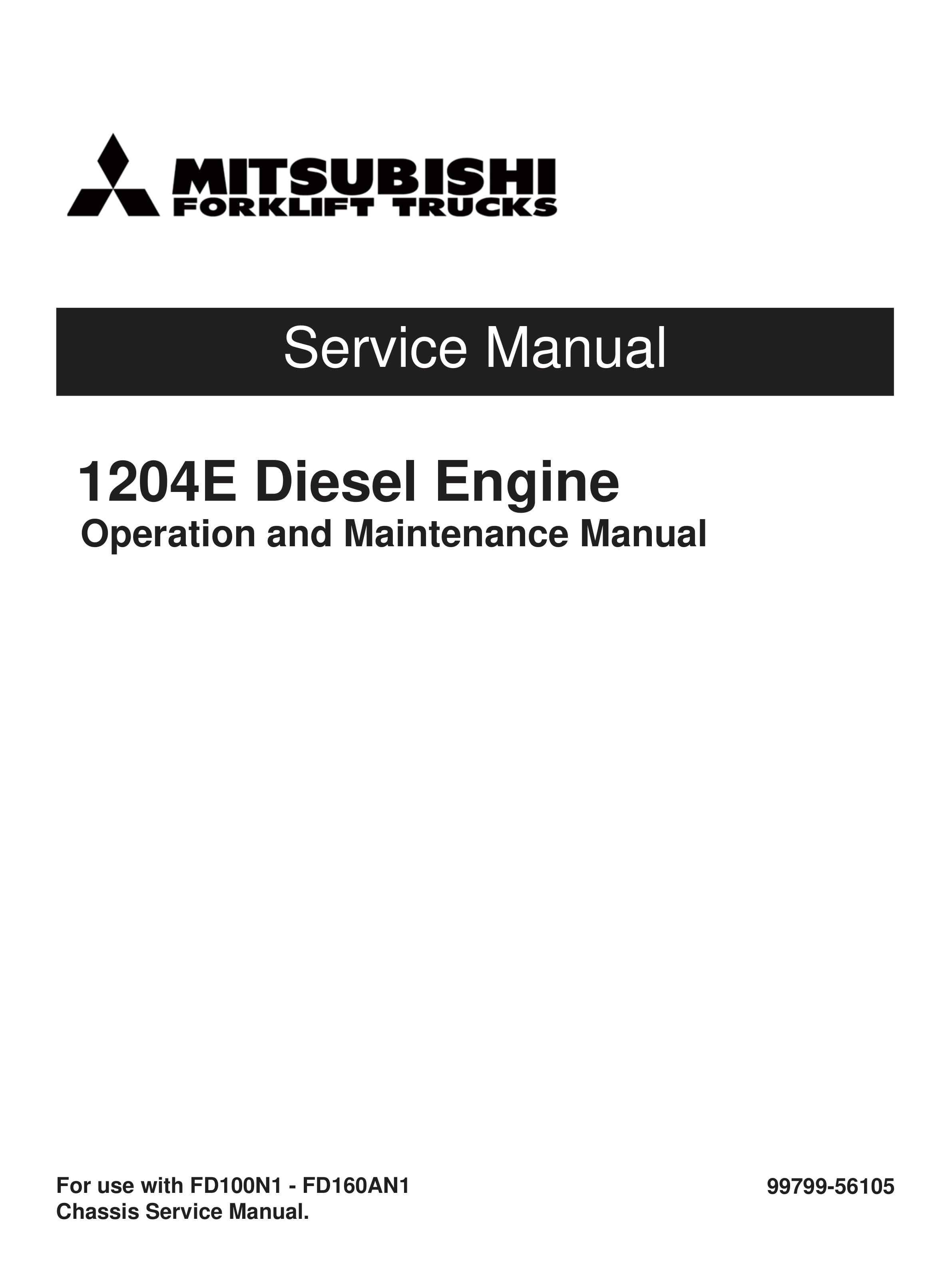 Mitsubishi 1204E Diesel Engine Operation and Maintenance Manual Service Manual 99799-56105