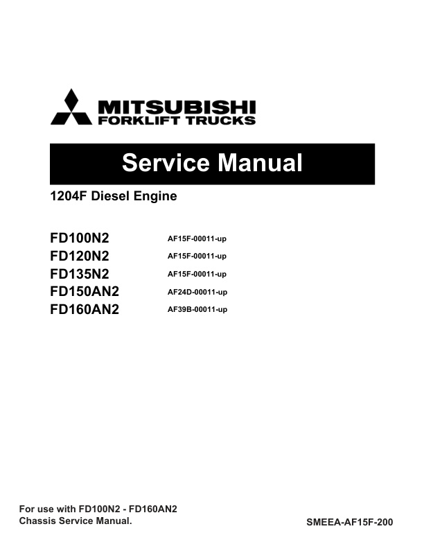 Mitsubishi 1204E Diesel Engine Service Manual SMEEA-AF15E-200 5 Mitsubishi 1204E Diesel Engine Service Manual SMEEA-AF15E-200-5