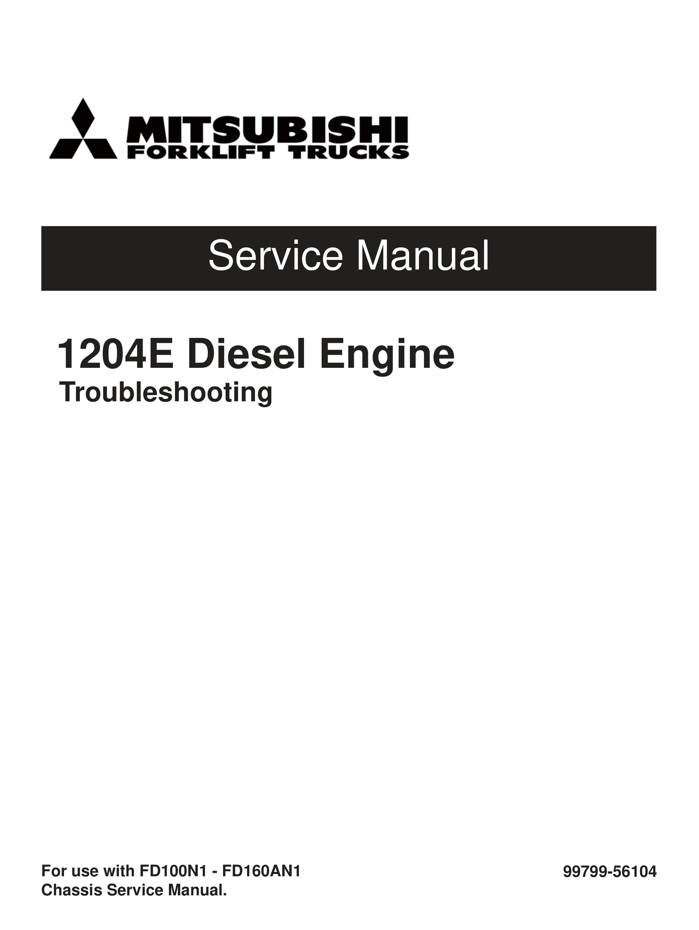 Mitsubishi 1204E Diesel Engine Troubleshooting Service Manual 99799-56104