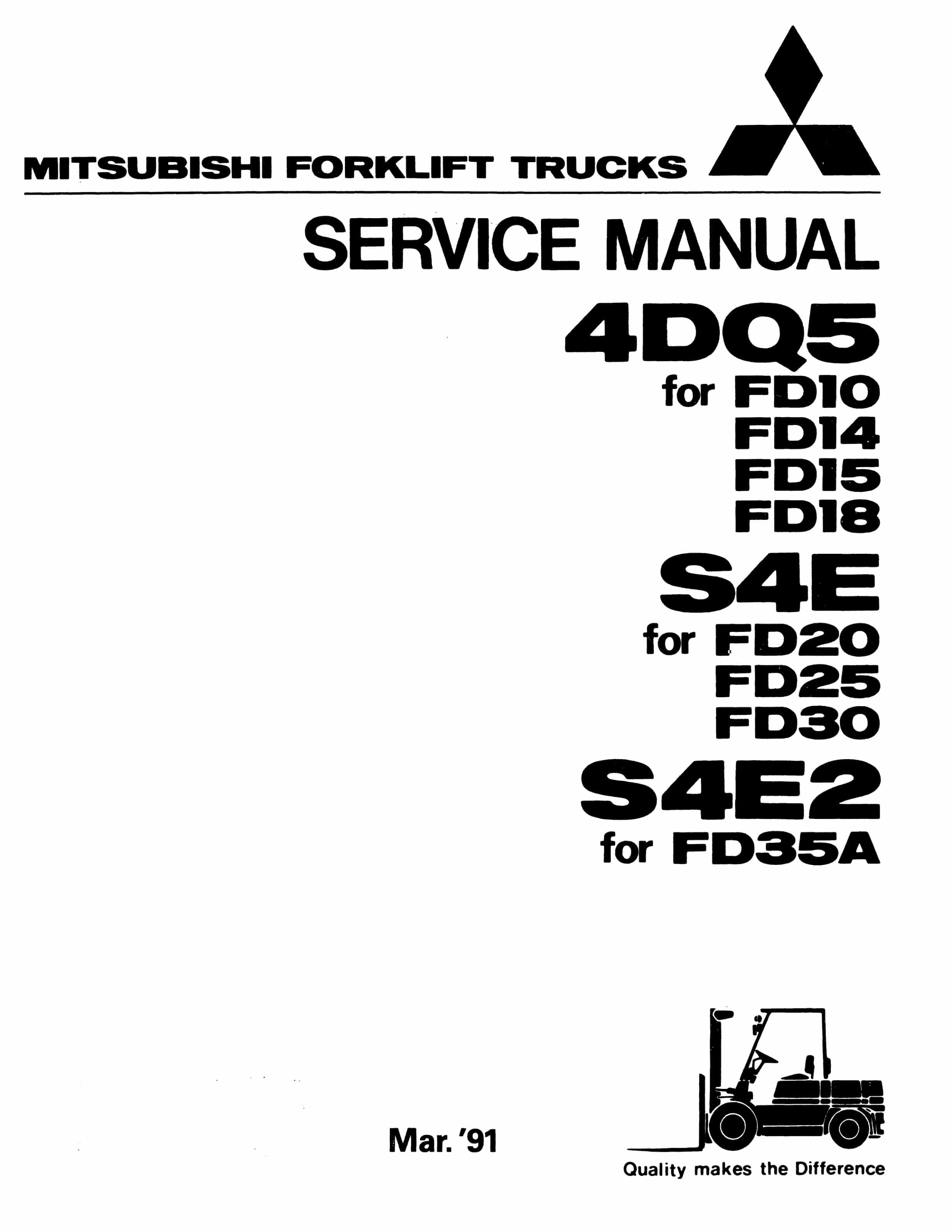 Mitsubishi 4DQ5, S4E, S4E2 Service Manual 99719-52130
