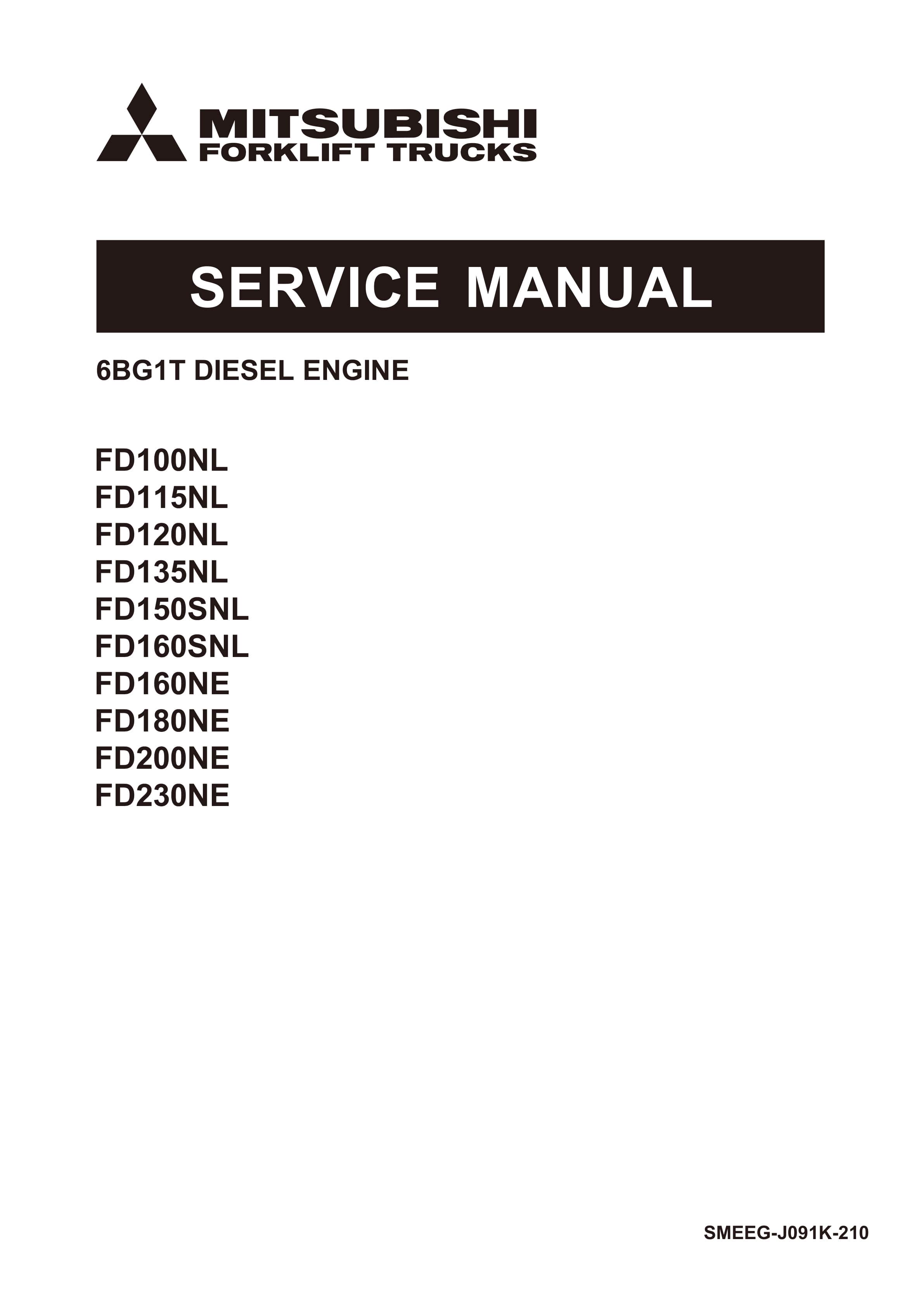 Mitsubishi 6BG1T Diesel Engine Service Manual SMEEG-J091K-210