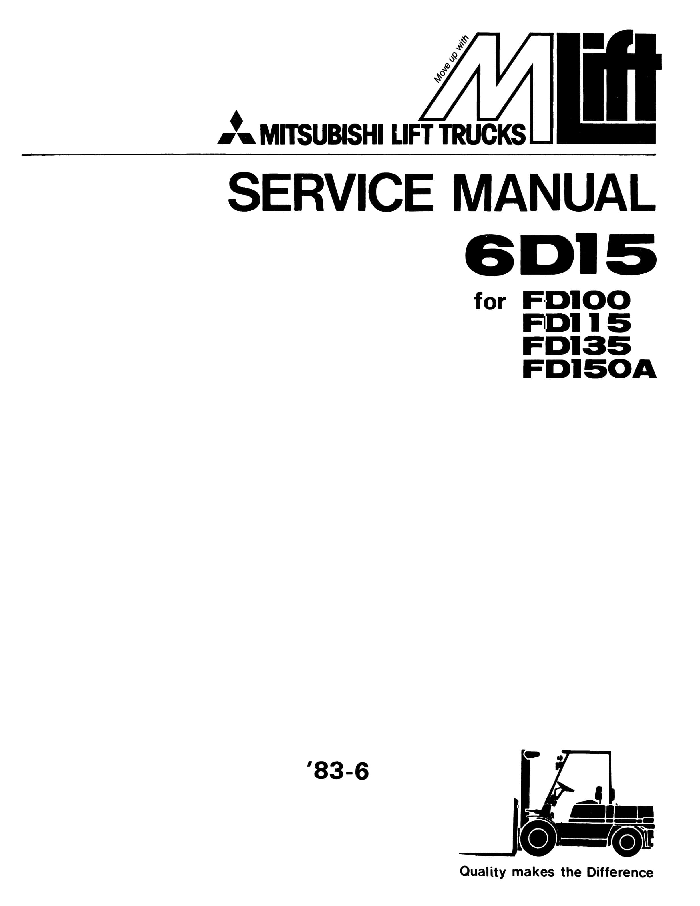 Mitsubishi 6D15 Service Manual 99799-61100