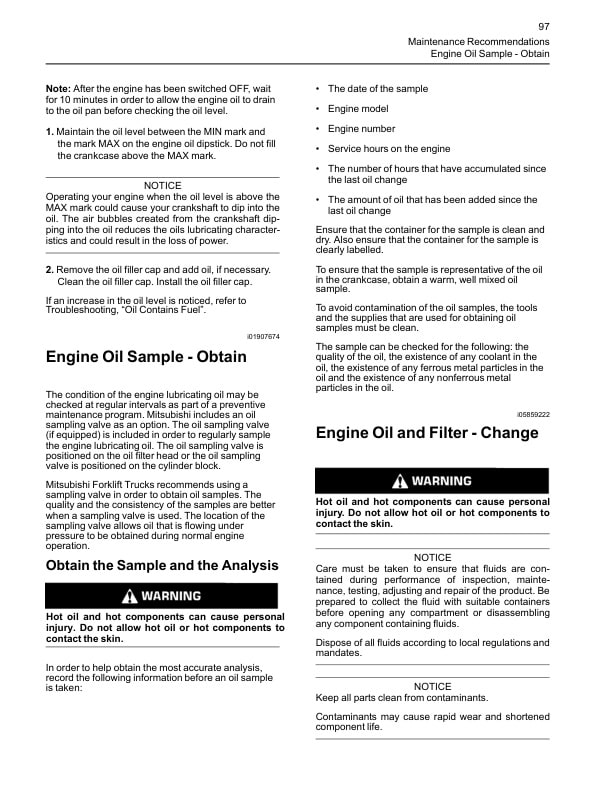 Mitsubishi 854F Diesel Engine Operation and Maintenance Manual Service Manual 99709-73105-5