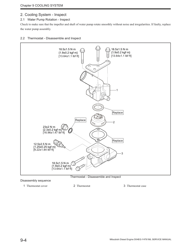 Mitsubishi D04EG-T Diesel Engine Service Manual SMEEA-AF12D-220-3