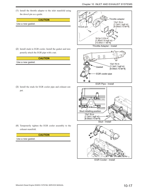 Mitsubishi D04EG-T Diesel Engine Service Manual SMEEA-AF12D-220-4