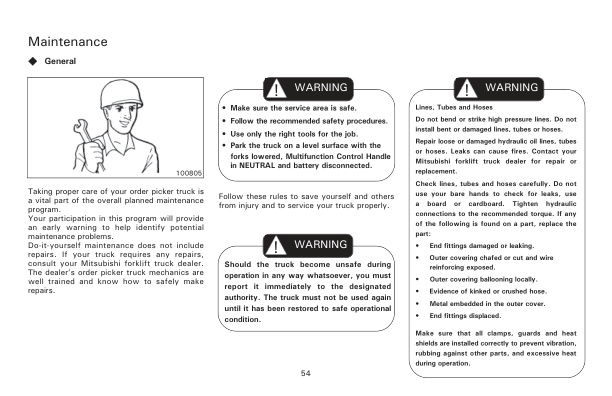 Mitsubishi EOP15N, EOP15HN Operation and Maintenance Manual 99750-7L120-4