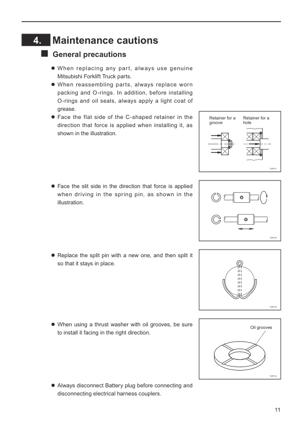 Mitsubishi FB10-25(H)CA1, FB28CA1, FB30CA1 Chassis and Mast Service Manual 99759-20110-2