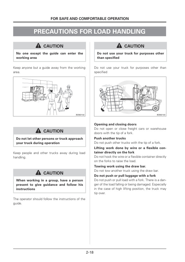 Mitsubishi FB10CB-35CB, FB20-25LCB Forklift Trucks Operation and Maintenance Manual OMFEM-M22C0-200-2
