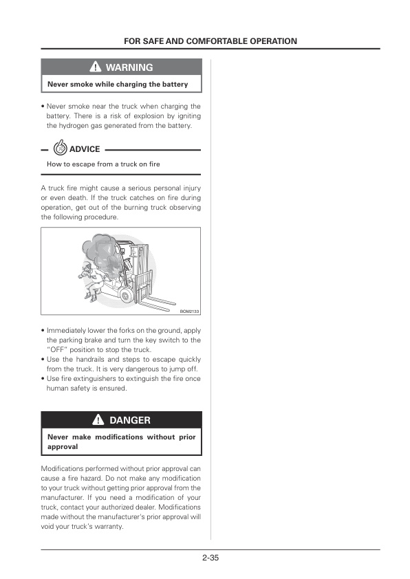 Mitsubishi FB10CB-35CB, FB20-25LCB Forklift Trucks Operation and Maintenance Manual OMFEM-M22C0-200-4