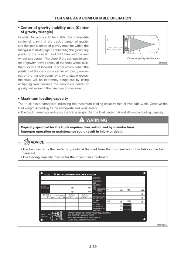 Mitsubishi FB10CB-35CB, FB20-25LCB Forklift Trucks Operation and Maintenance Manual OMFEM-M22C0-200-5