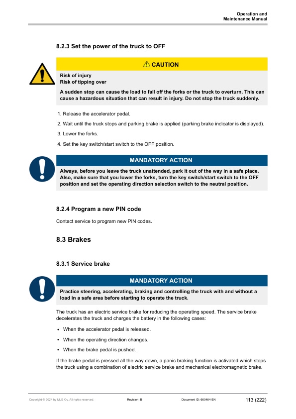 Alternative view of Mitsubishi FB14N2T, FB16(C)N2(T), FB18(C)N2(T), FB20N2(T) Operation and Maintenance Manual 660464 EN B