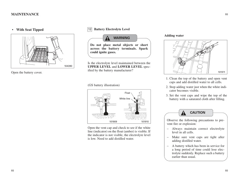 Mitsubishi FB16NT, FB18NT, FB20NT Operation and Maintenance Manual 99750-7B111-5