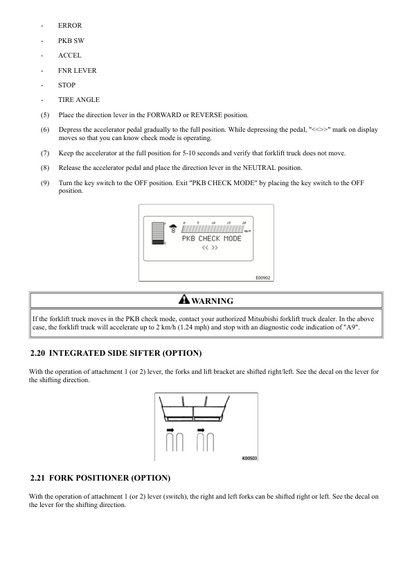 Alternative view of Mitsubishi FB16PNT, FB18PNT, FB20PNT Forklift Trucks Operation and Maintenance Manual 99750-7P110