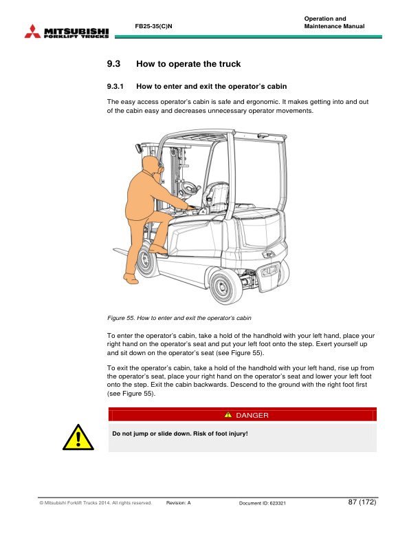 Alternative view of Mitsubishi FB25-35(C)N Operation and Maintenance Manual 623321 EN