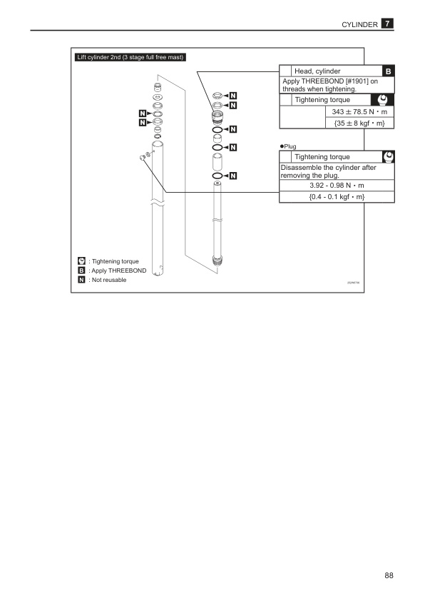 Alternative view of Mitsubishi FB35CZ, FB40CZ, FB45CZ Chassis and Mast Service Manual 99759-24100