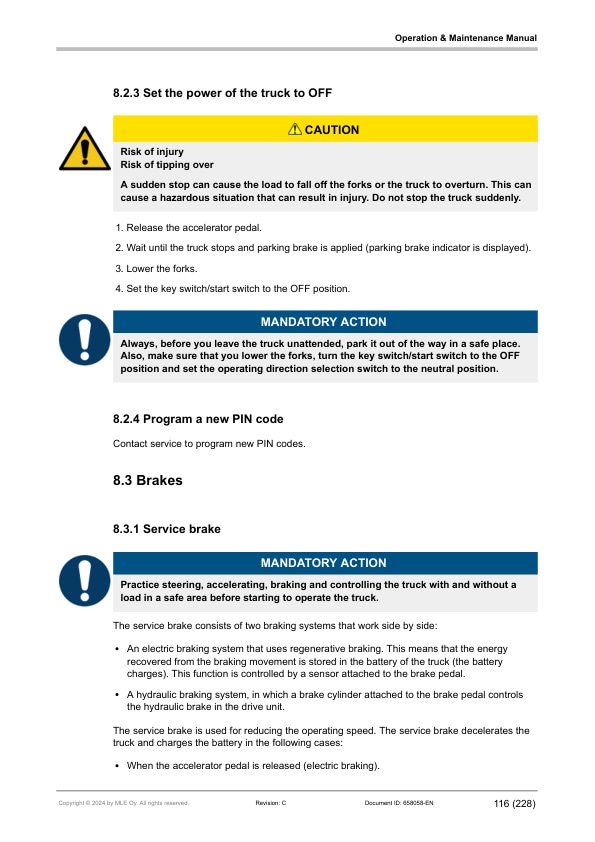 Mitsubishi FB40N, FB45N, FB50CN, FB50N, FB50NH, FB55NH Operation and Maintenance Manual 658058 EN C 2 Mitsubishi FB40N, FB45N, FB50CN, FB50N, FB50NH, FB55NH Operation and Maintenance Manual 658058 EN C - Image 2
