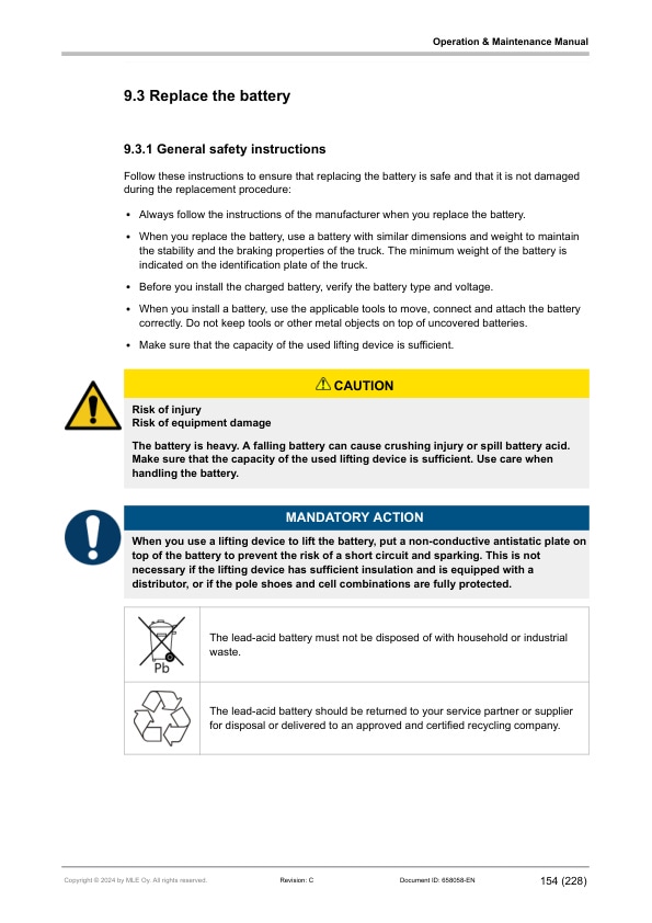 Mitsubishi FB40N, FB45N, FB50CN, FB50N, FB50NH, FB55NH Operation and Maintenance Manual 658058 EN C 3 Mitsubishi FB40N, FB45N, FB50CN, FB50N, FB50NH, FB55NH Operation and Maintenance Manual 658058 EN C - Image 3