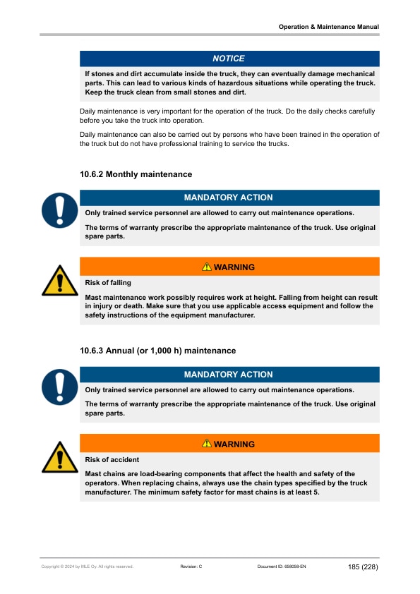 Mitsubishi FB40N, FB45N, FB50CN, FB50N, FB50NH, FB55NH Operation and Maintenance Manual 658058 EN C 5 Mitsubishi FB40N, FB45N, FB50CN, FB50N, FB50NH, FB55NH Operation and Maintenance Manual 658058 EN C - Image 5
