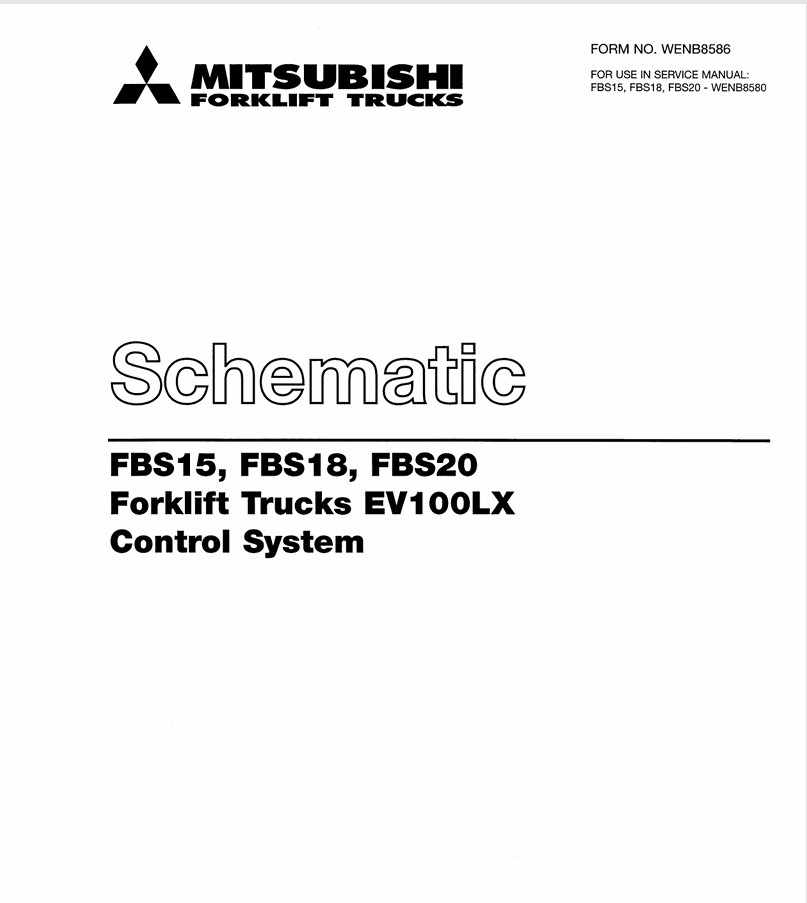Mitsubishi FBS15, FBS18, FBS20 Forklift Trucks EV100LX Control System Schematic WENB8586