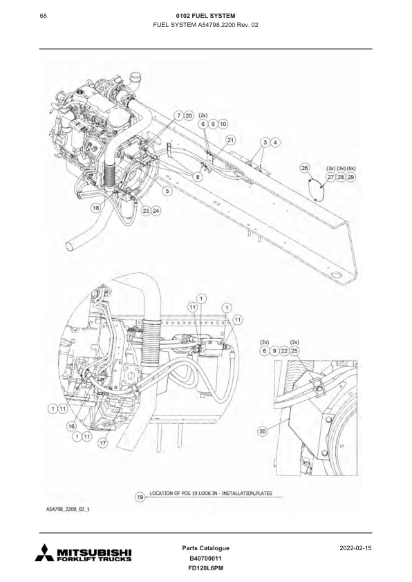 Alternative view of Mitsubishi FD100L6P Forklift Truck Parts Manual PMFAA-SB407-210