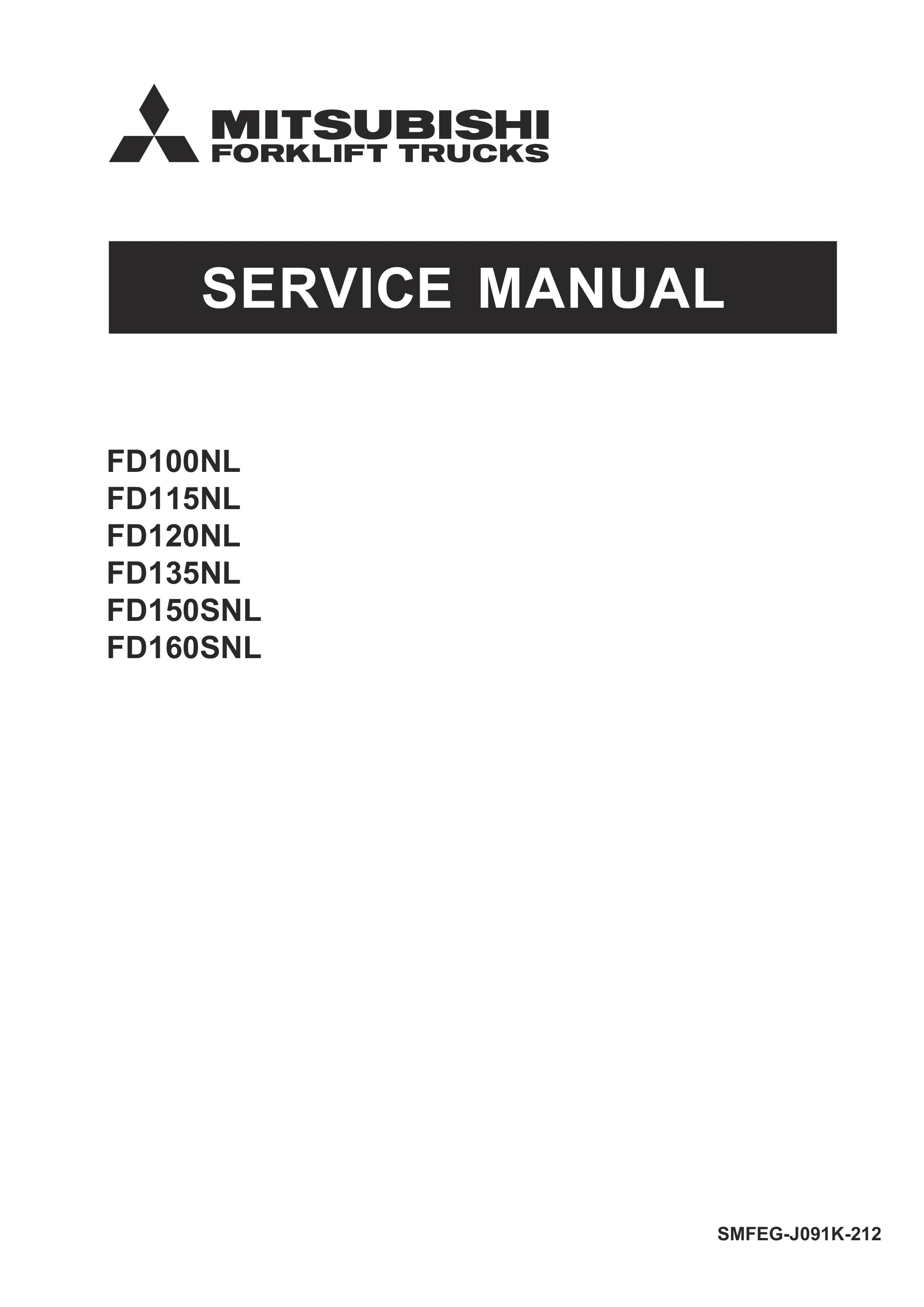 Mitsubishi FD100NL, FD115NL, FD120NL, FD135NL, FD150SNL, FD160SNL Service Manual SMFEG-J091K-212