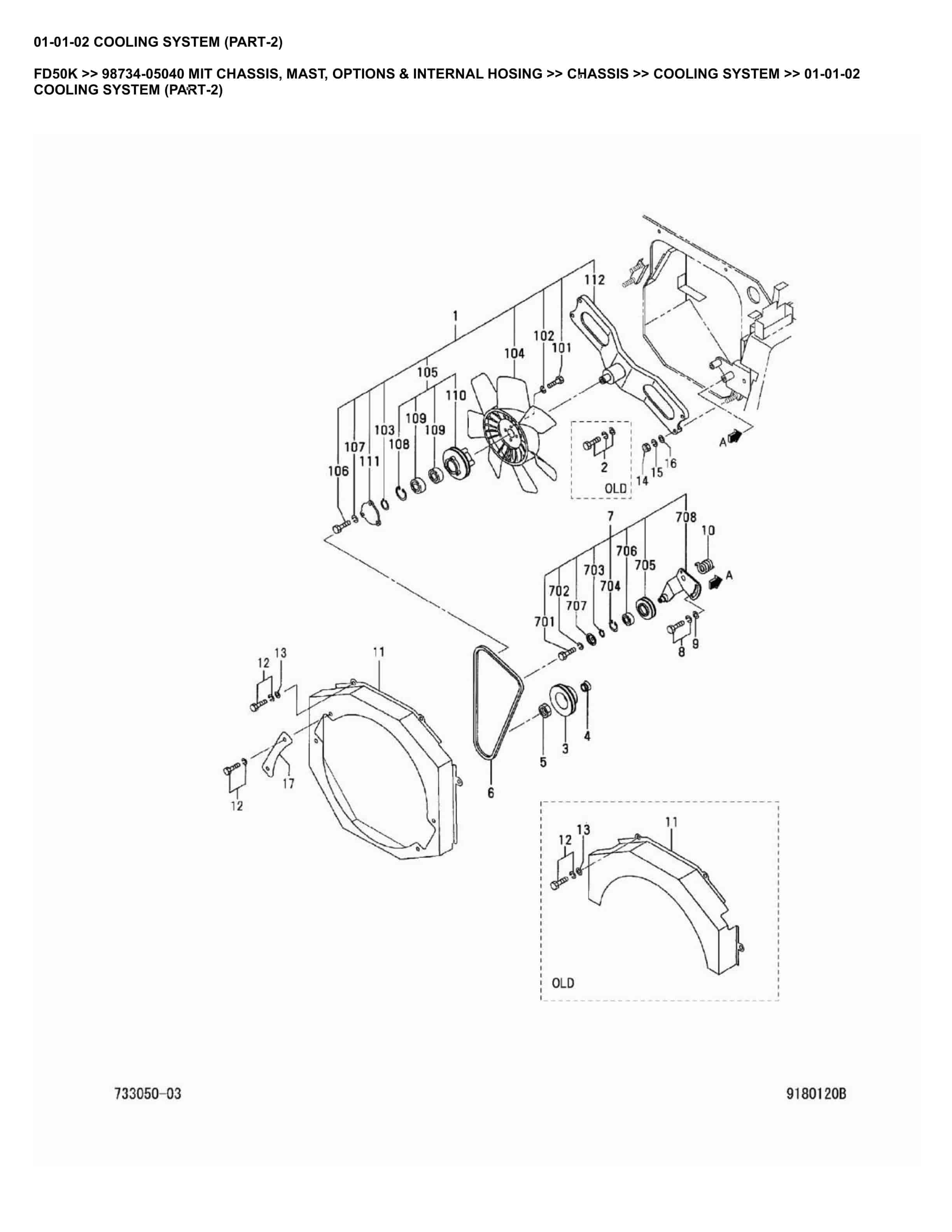 Mitsubishi FD50K Parts Manual 98734-05040
