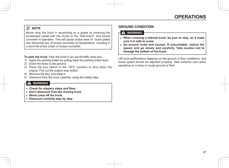 Mitsubishi FD60NH, FD70NH, FD80NH, FD100NH Forklift Trucks Operation and Maintenance Manual OMFEG-J030C-230-3